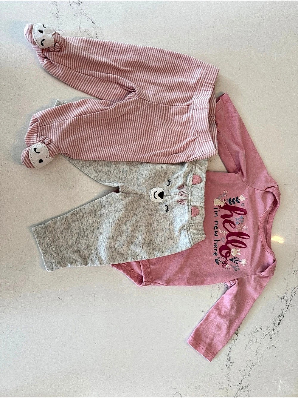 Carter's & Jumping Beans Baby Pink 3-Piece Matching Set